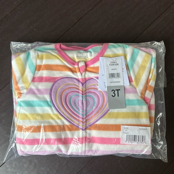 NWT 2 Absorba girls fleece zipper footie pajamas size 3T rainbow & star print - Picture 1 of 2